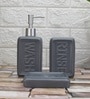 Modern Grey Ceramic Set of 3 Bath Accessories Set 