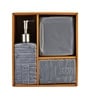 Modern Grey Ceramic Set of 3 Bath Accessories Set 