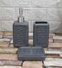 Modern Grey Ceramic Set of 3 Bath Accessories Set 