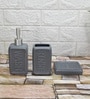 Modern Grey Ceramic Set of 3 Bath Accessories Set 