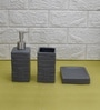 Modern Grey Ceramic Set of 3 Bath Accessories Set 