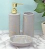 Modern Grey Ceramic Set of 3 Bath Accessories Set 