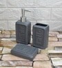 Modern Grey Ceramic Set of 3 Bath Accessories Set 