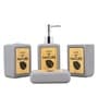 Modern Grey Ceramic Set of 4 Bath Accessories Set 