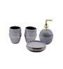 Modern Grey Ceramic Set of 4 Bath Accessories Set 