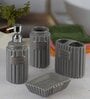 Modern Grey Ceramic Set of 4 Bath Accessories Set 