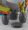 Modern Grey Ceramic Set of 4 Bath Accessories Set