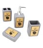 Modern Grey Ceramic Set of 4 Bath Accessories Set 