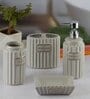 Modern Grey Ceramic Set of 4 Bath Accessories Set 