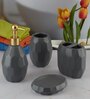 Modern Grey Ceramic Set of 4 Bath Accessories Set