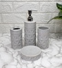 Modern Grey Ceramic Set of 4 Bath Accessories Set 