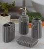 Modern Grey Ceramic Set of 4 Bath Accessories Set 