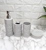 Modern Grey Ceramic Set of 4 Bath Accessories Set 
