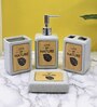Modern Grey Ceramic Set of 4 Bath Accessories Set 