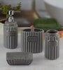 Modern Grey Ceramic Set of 4 Bath Accessories Set 