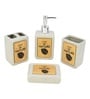 Modern Grey Ceramic Set of 4 Bath Accessories Set 
