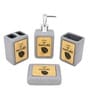 Modern Grey Ceramic Set of 4 Bath Accessories Set 