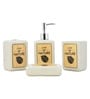Modern Grey Ceramic Set of 4 Bath Accessories Set 