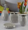 Modern Grey Ceramic Set of 4 Bath Accessories Set 