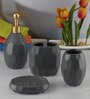 Modern Grey Ceramic Set of 4 Bath Accessories Set