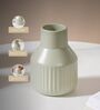 Modern Hued Matte Green Ceramic Flower Vase