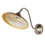 Modern Industrial Amber Ribbed Glass Adjustable Gooseneck Wall Sconce
