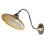 Modern Industrial Amber Ribbed Glass Adjustable Gooseneck Wall Sconce