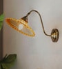 Modern Industrial Amber Ribbed Glass Adjustable Gooseneck Wall Sconce