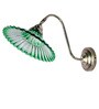 Modern Industrial Green Ribbed Glass Adjustable Gooseneck Wall Sconce