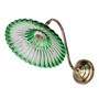 Modern Industrial Green Ribbed Glass Adjustable Gooseneck Wall Sconce