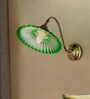 Modern Industrial Green Ribbed Glass Adjustable Gooseneck Wall Sconce
