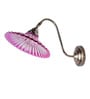 Modern Industrial Pink Ribbed Glass Adjustable Gooseneck Wall Sconce