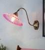 Modern Industrial Pink Ribbed Glass Adjustable Gooseneck Wall Sconce