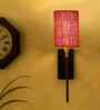 Modern Jute Shade Wall Light | Durable Metal Frame | Home & Hotel Wall Lamp 9maroon Jute)