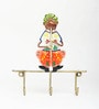 (1Pc) Multicolor Metal Man Playing Flute Modern Wall Mount Key Holder