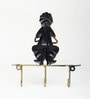 (1Pc) Multicolor Metal Man Playing Flute Modern Wall Mount Key Holder