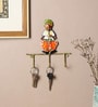 (1Pc) Multicolor Metal Man Playing Flute Modern Wall Mount Key Holder