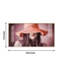 Modern Lady With Hat Glass Finish Horizontal Wall Art