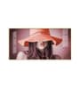 Modern Lady With Hat Glass Finish Horizontal Wall Art
