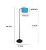 Modern Lamppost Style Black Iron Base Floor Lamps Aqua Cotton Shade