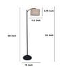 Modern Lamppost Style Black Iron Base Floor Lamps Beige Jute Shade