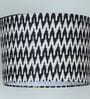 Modern Lamppost Style Black Iron Base Floor Lamps Chevron Print Satin Shade