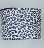 Modern Lamppost Style Black Iron Base Floor Lamps Leopard Print Satin Shade