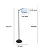 Modern Lamppost Style Black Iron Base Floor Lamps Maze Print Satin Shade
