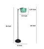 Modern Lamppost Style Black Iron Base Floor Lamps Palm Print Satin Shade