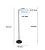 Modern Lamppost Style Black Iron Base Floor Lamps Skyblue Cotton Shade