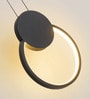 Modern LED Ring Pendant Light   Matte Black Bedroom Wall Fixture