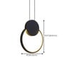 Modern LED Ring Pendant Light   Matte Black Bedroom Wall Fixture