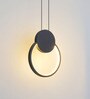 Modern LED Ring Pendant Light   Matte Black Bedroom Wall Fixture