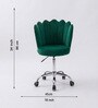 Modern Leisure Velvet Upholstered Shell Ergonomic Mid-Back Adjustable Swivel Chair  In Green Color